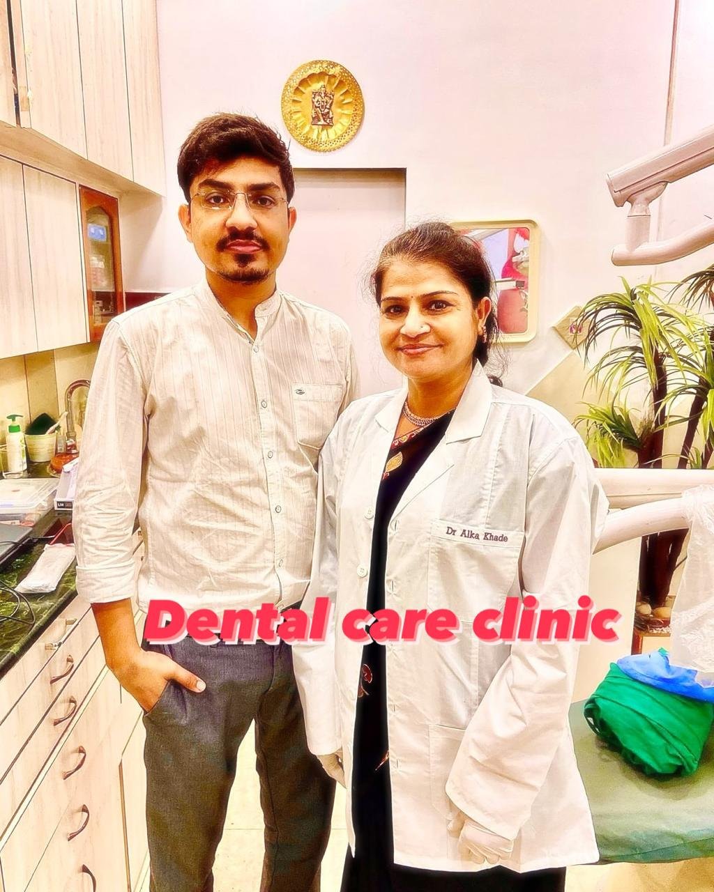 Dr. Alka Khade with a patient at her Dental Care Clinic in Juinagar, Navi Mumbai